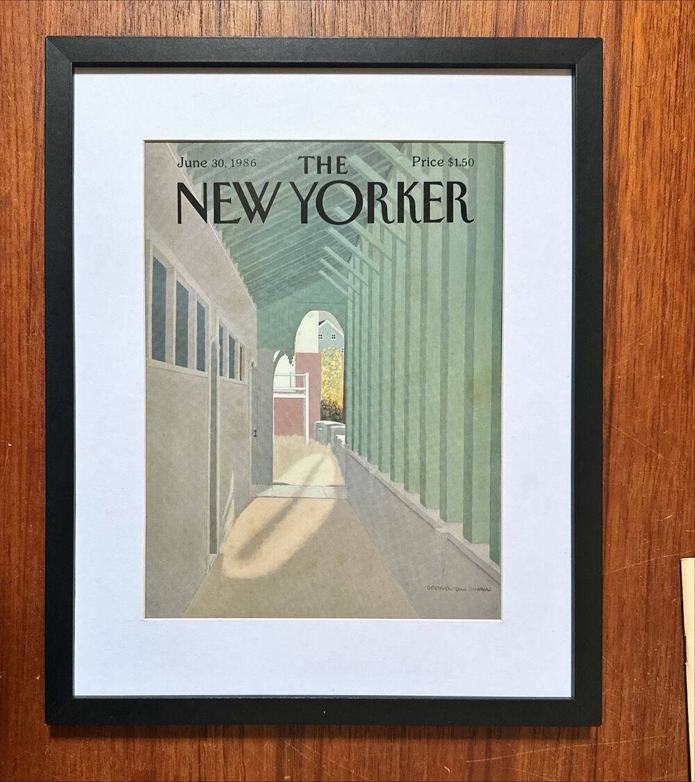 Framed 1986 The New Yorker Magazine Cover June 30 Gretchen Dow Simpson